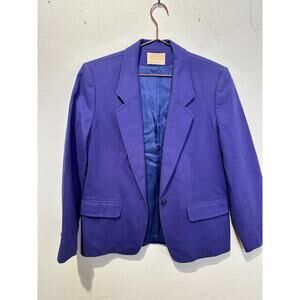 VINTAGE PENDLETON Women's Purple Virgin Wool Button Front Blazer Jacket Size 12